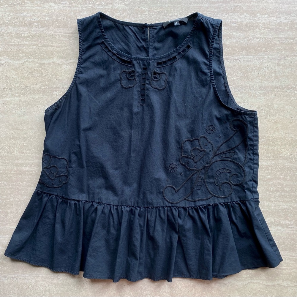 CLOSET CLOSING Madewell Embroidered Peplum Tank